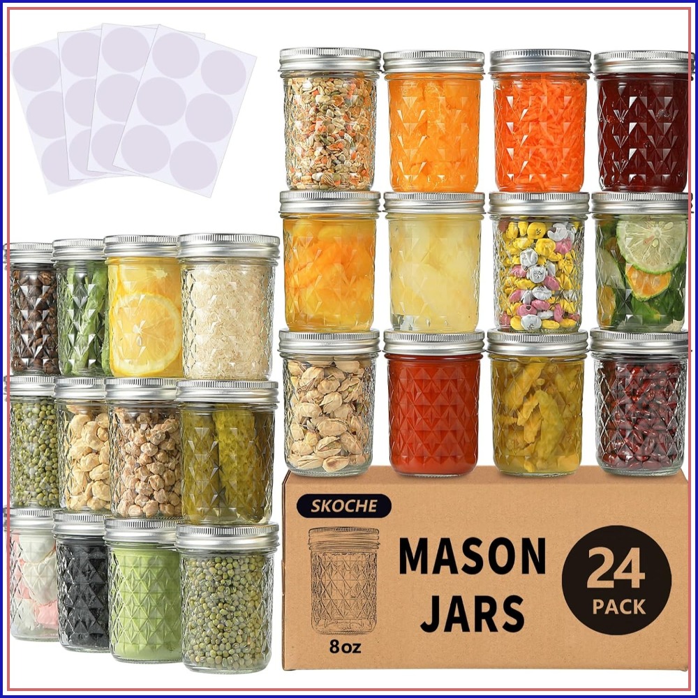 Mason Jar 8Oz - Słoiki Masona 24 sztuki, pojemność 240