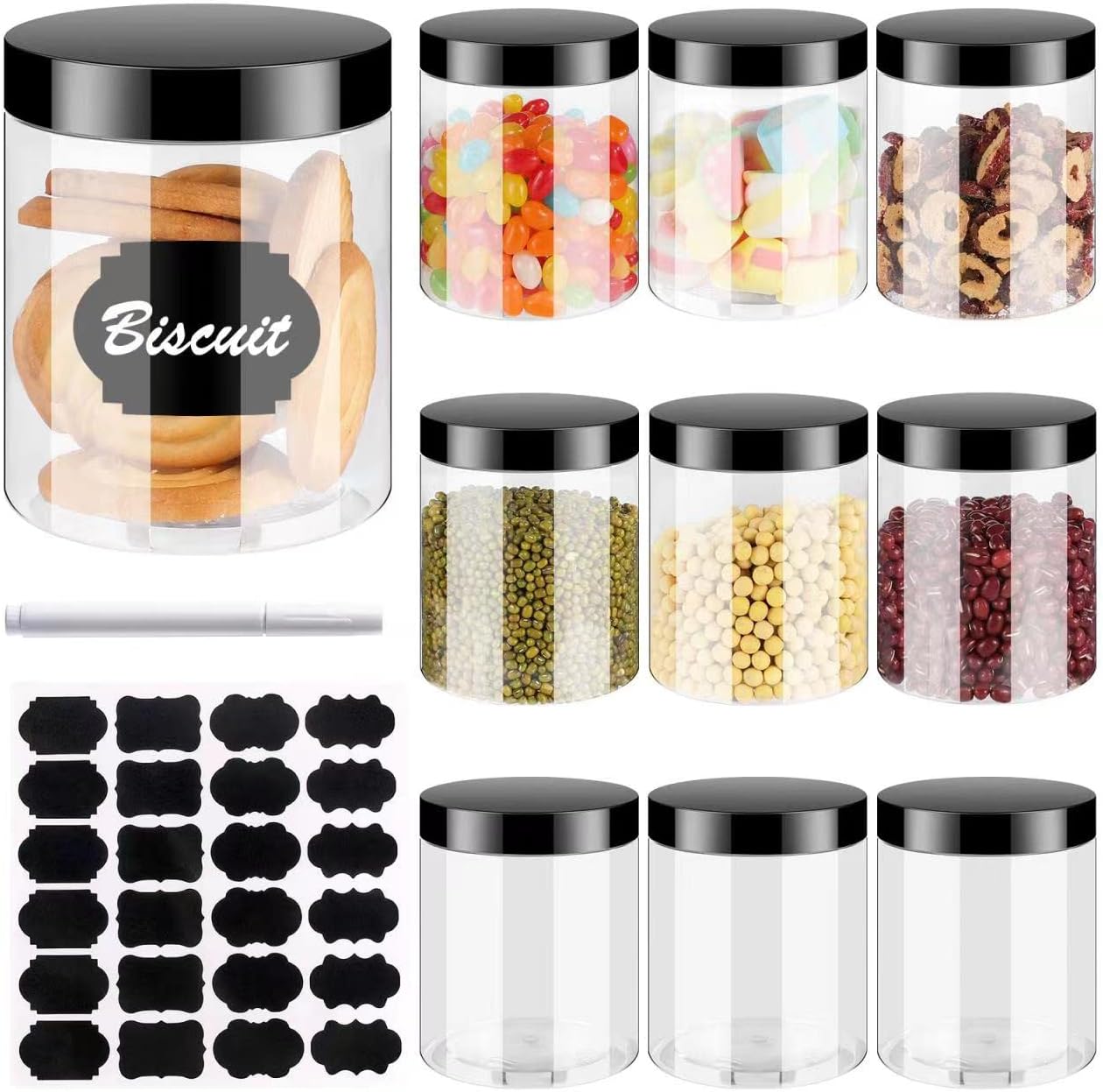 Mason Jar 8Oz - 10 SZTUK 8OZ Plastikowe słoiki z