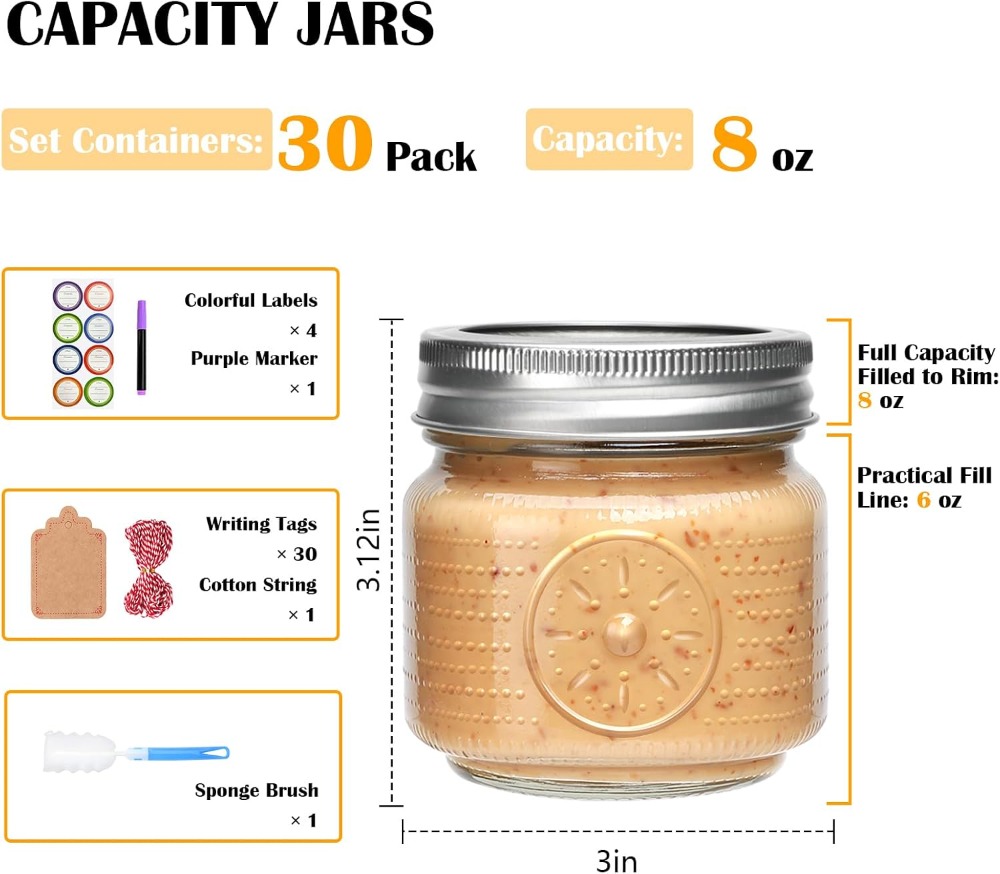 30 sztuk słoików typu Mason o  – Mason Jar 8Oz recenzja i cena