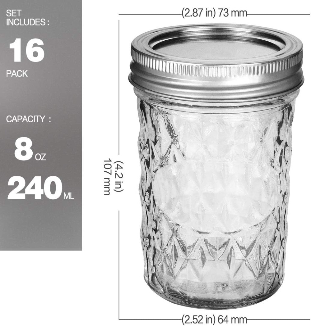 16 sztuk słoików typu Mason o  – Mason Jar 8Oz recenzja i cena